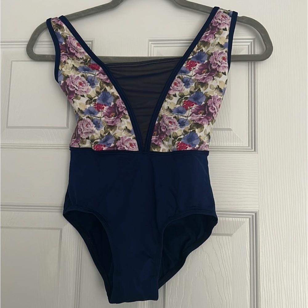 Suffolk Floral Navy Leotard for Ballet and Dance